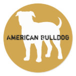 American Bulldog Round Stickers