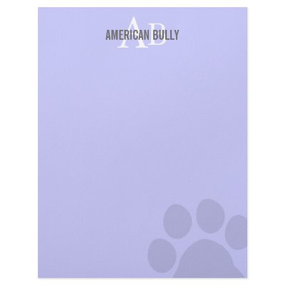 American Bully Breed Monogram Letterhead Template by FCACshelter