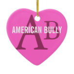 American Bully Breed Monogram Christmas Tree Ornaments