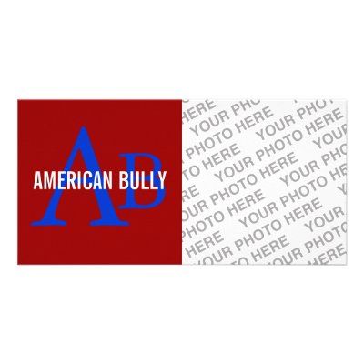 American Bully Breed Monogram Photo Card Template by FCACshelter