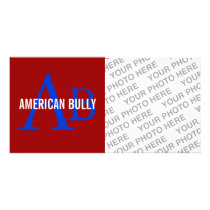 American Bully Breed Monogram Photo Card Template