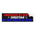 American By Birth bumper stickers
