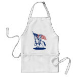 american cavalry soldier blowing bugle flag apron