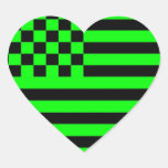 American Checkered Flag 1 Inverse University G Heart Sticker