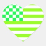 American Checkered Flag 1 RB Heart Sticker