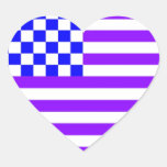 American Checkered Flag 1 RG Heart Sticker