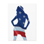 American cheerleader on any color postcards