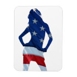 American cheerleader on any color rectangular magnets