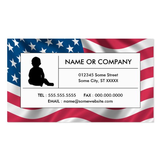 american childcare business card (front side)