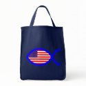 American Christian - Fish Symbol Flag bag