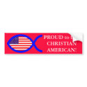 American Christian - Fish Symbol Flag bumpersticker