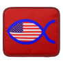 American Christian Fish Symbol Flag Ipad Sleeve