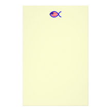American Christian Fish Symbol Flag Personalized Stationery