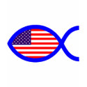 American Christian - Fish Symbol Flag shirt