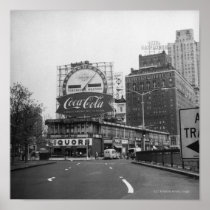 American city with commercial billboards