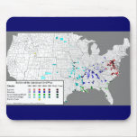 American Civil War Battles Map Mouse Pad