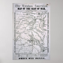 American Civil War Map Print