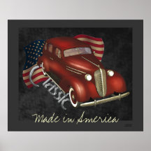 American Classic Car Poster Print