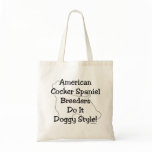American Cocker Spaniel Breeders Canvas Bags