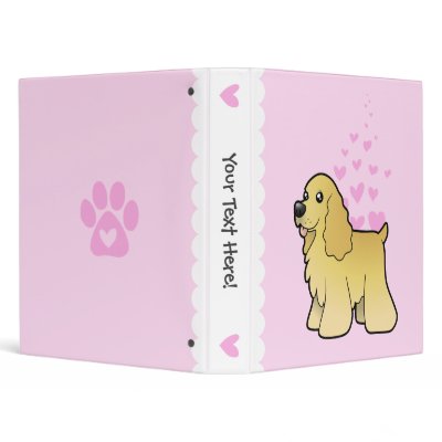 American Cocker Spaniel Love Binders by CartoonizeMyPet