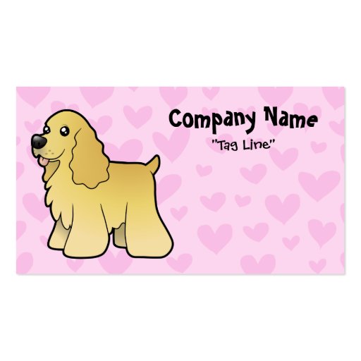 American Cocker Spaniel Love Business Card Templates (front side)