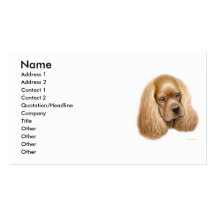American Cocker Spaniel, Name, Address 1, Addre... Business Cards
