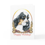 American Cocker Spaniel Parti Happy Holidays Greeting Card