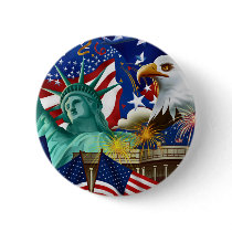 AMERICAN COLLAGE PINBACK BUTTON