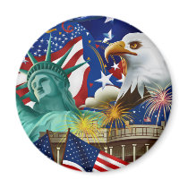 AMERICAN COLLAGE FRIDGE MAGNET