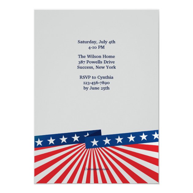 American Colors Photo Patriotic Invitation