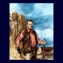 American Cowboy with Eagle posters
