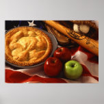 American Cultural Icons Apple Pie Baseball & Flag posters