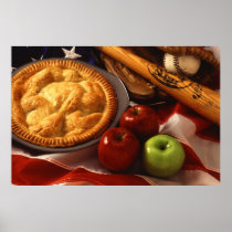 American Cultural Icons Apple Pie Baseball & Flag Posters