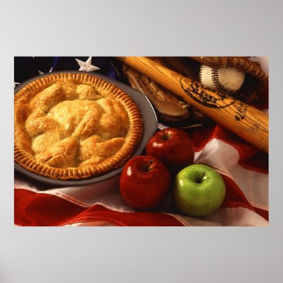 American Cultural Icons Apple Pie Baseball & Flag Posters by TheArts