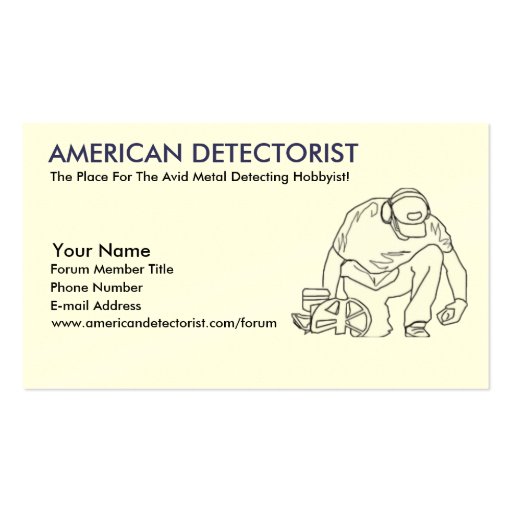 American Detectorist Business Card Template (front side)