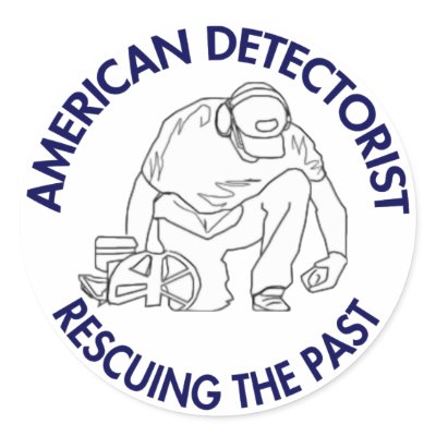 American Detectorist Round Sticker by americandetectorist