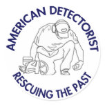 American Detectorist Round Sticker