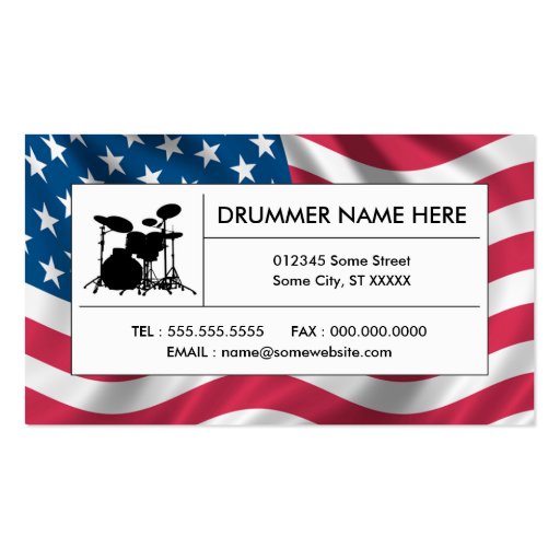american drums business cards