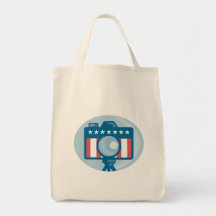 American DSLR Camera Stars and Stripes Flag Tote Bags