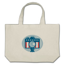 American DSLR Camera Stars and Stripes Flag Tote Bag