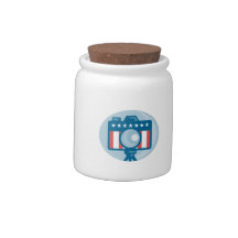 American DSLR Camera Stars and Stripes Flag Candy Jars