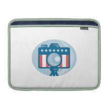 American DSLR Camera Stars and Stripes Flag Sleeves For MacBook Air