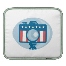 American DSLR Camera Stars and Stripes Flag Sleeve For iPads