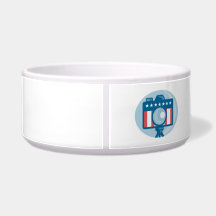 American DSLR Camera Stars and Stripes Flag Pet Bowls