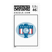 American DSLR Camera Stars and Stripes Flag Stamp