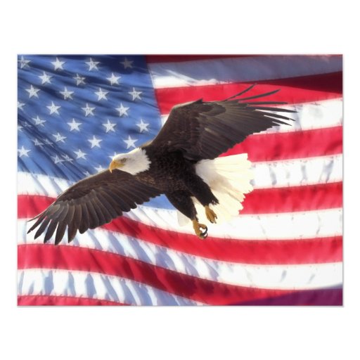 American Eagle & American Flag Invitation (front side)