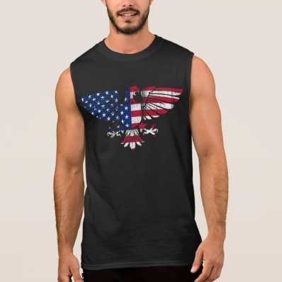 American Eagle and Flag Design. Sleeveless Tshirt. Sleeveless Tee