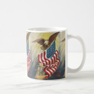 American Eagle and Flag Mug