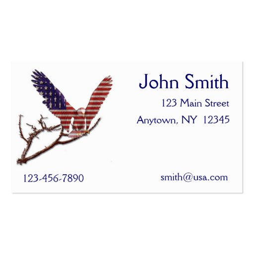 American Eagle Flag Business Card (front side)