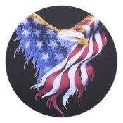 American Eagle Flag Classic Round Sticker